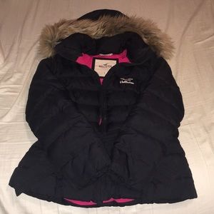 Hollister Hooded Belted Down Puffer Coat